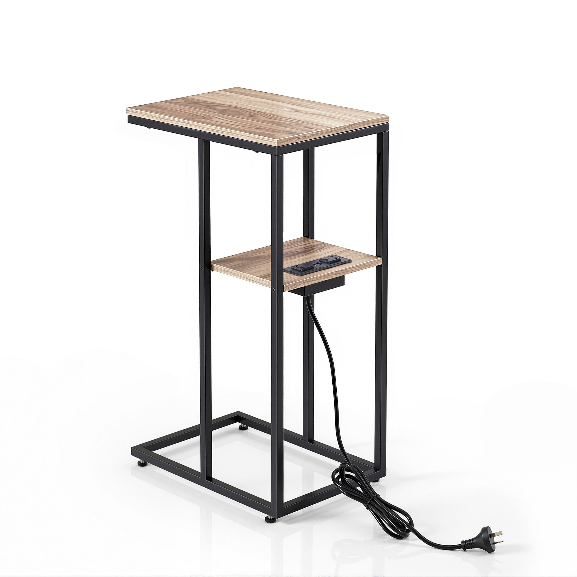 C-Shaped Side Table Charging Station 2-Tier | Simpledeals