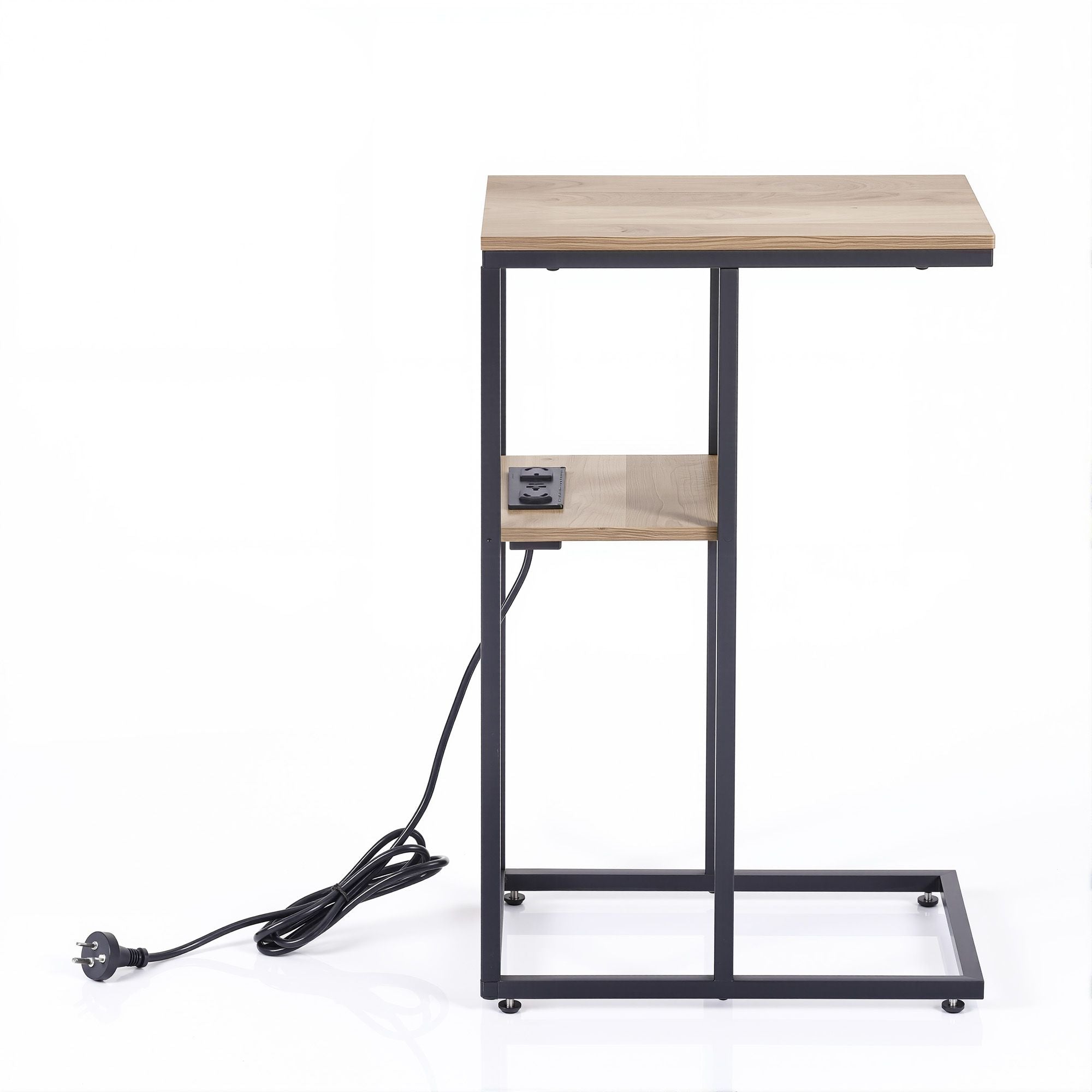 C-Shaped Side Table Charging Station 2-Tier | Simpledeals