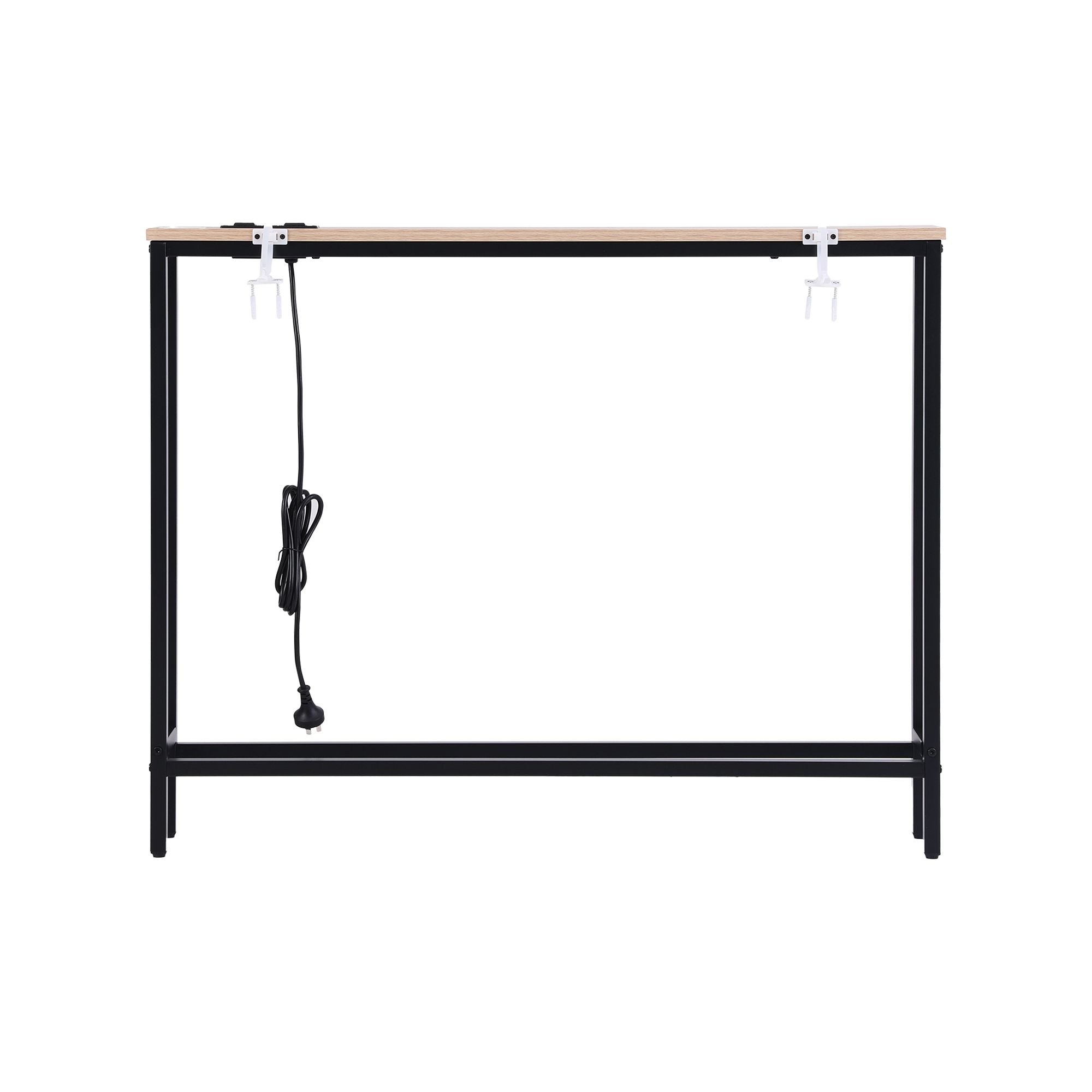 Slim Console Table Charging Station Wood | Simpledeals