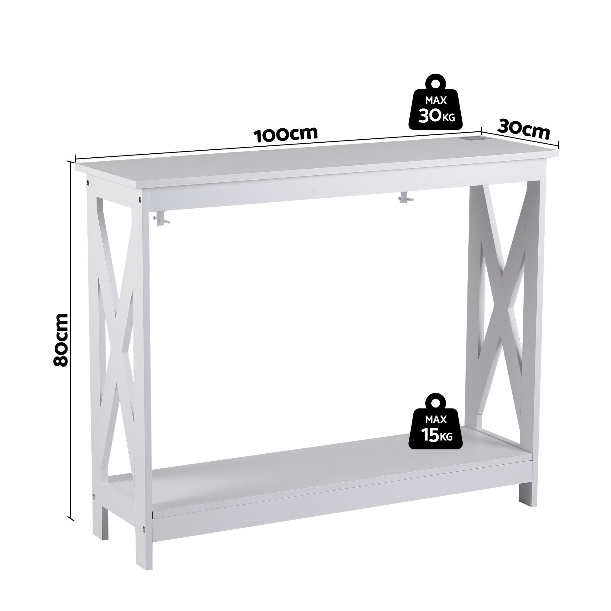 Console Table 2-Tier Hallway Sofa Table White | Simpledeals