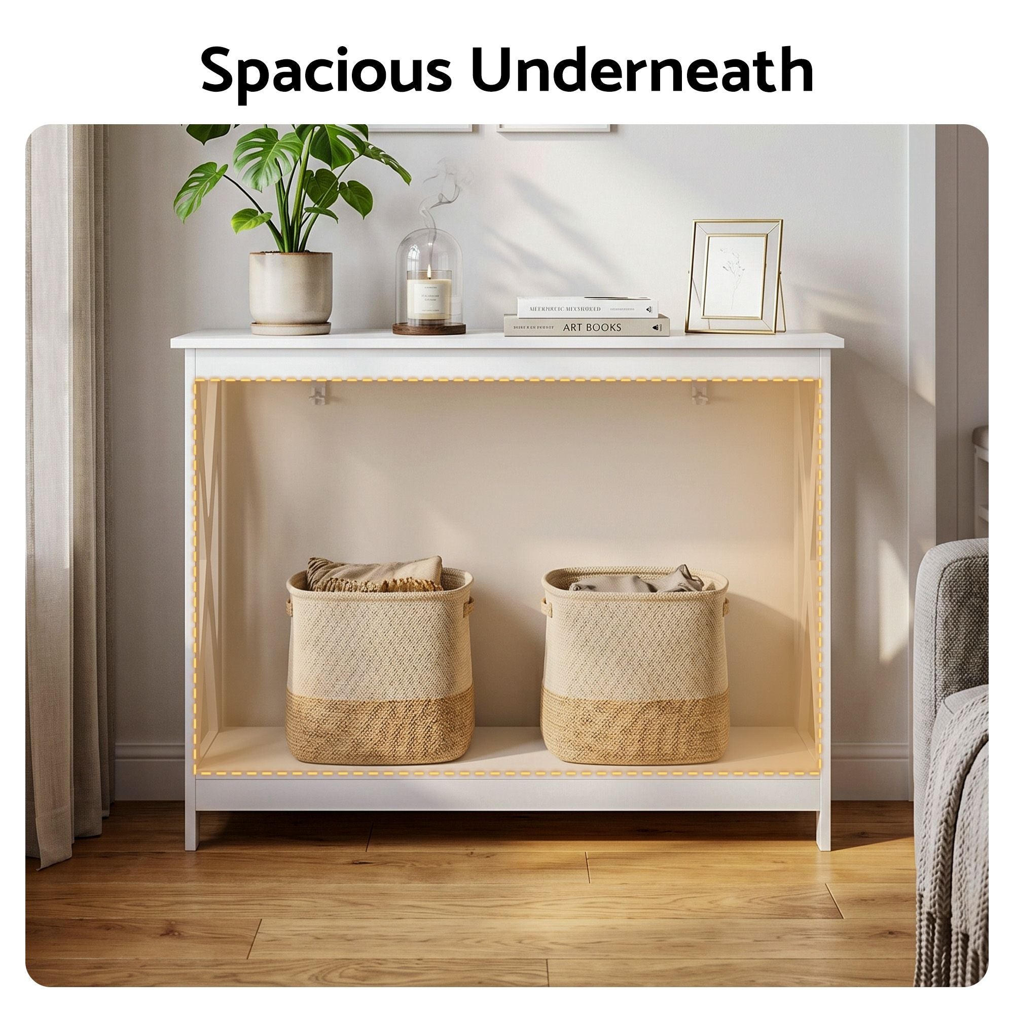 Console Table 2-Tier Hallway Sofa Table White | Simpledeals