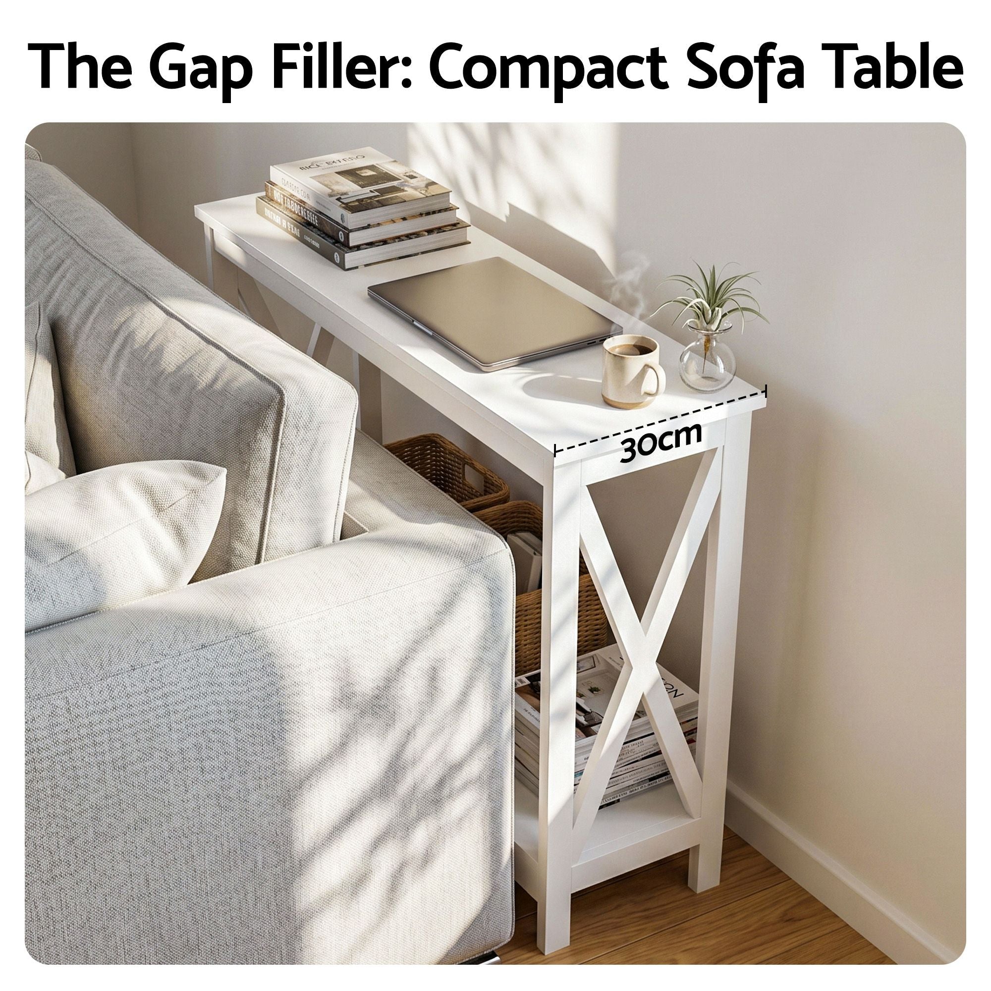 Console Table 2-Tier Hallway Sofa Table White | Simpledeals
