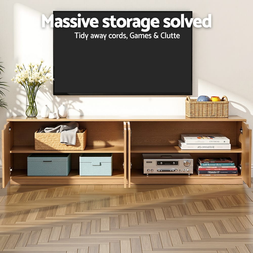 Pine Tv Unit Storage Cabinet 180x40x50cm