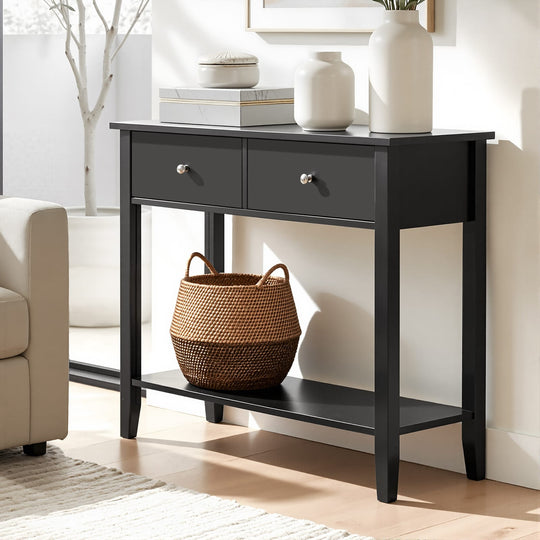 Console Table Black 80cm 80x30x74cm