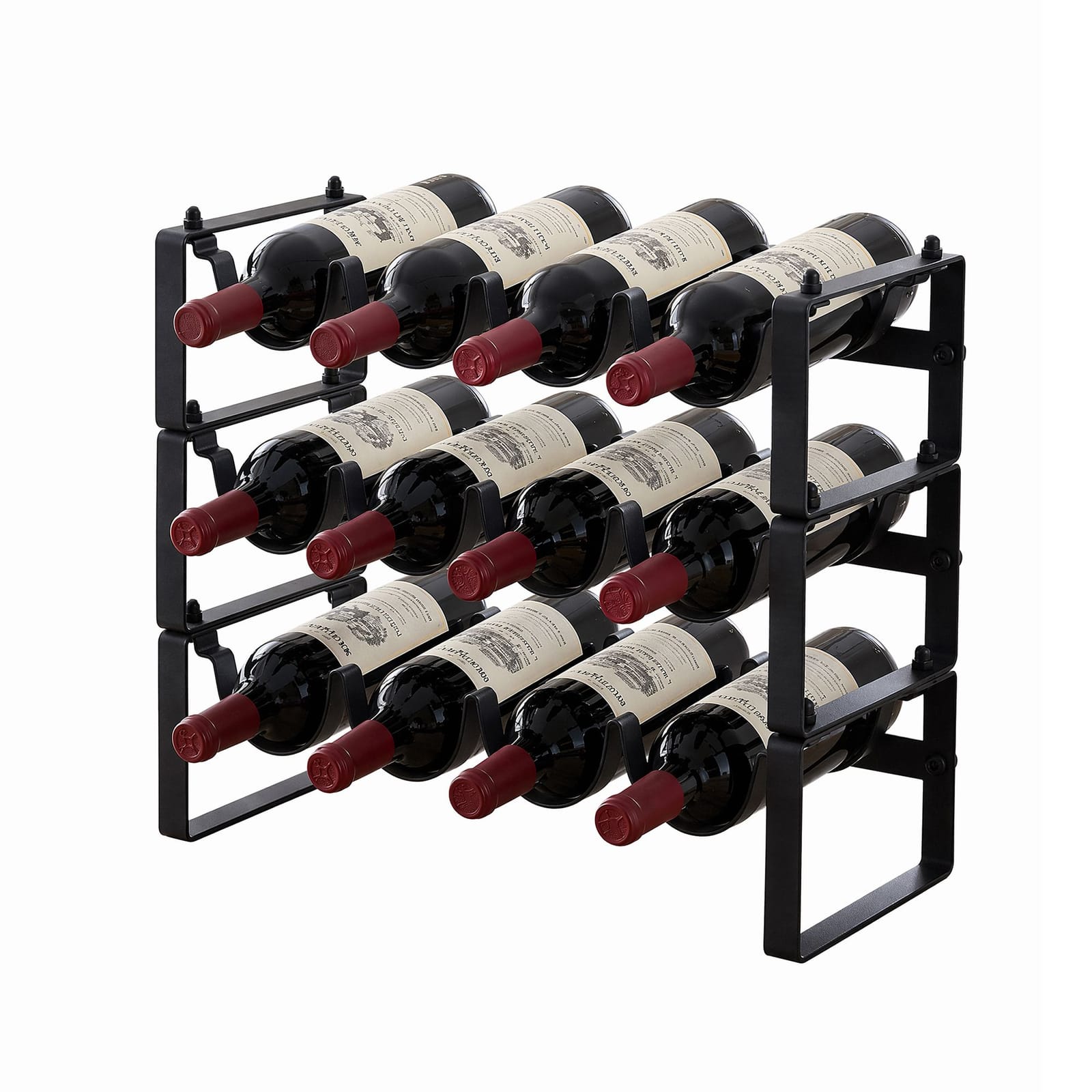 12 Bottle Metal Wine Rack Countertop Modular | Simpledeals