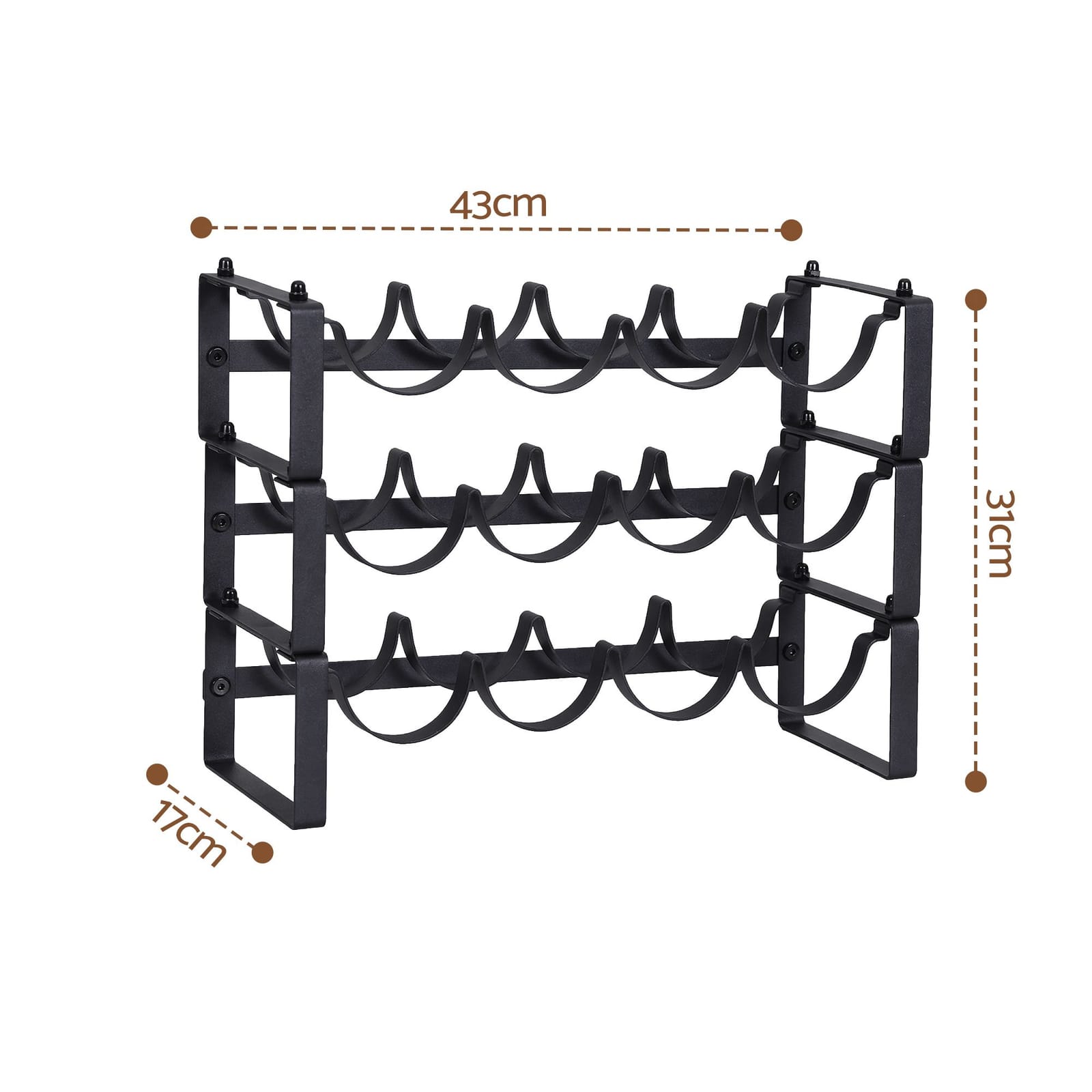 12 Bottle Metal Wine Rack Countertop Modular | Simpledeals