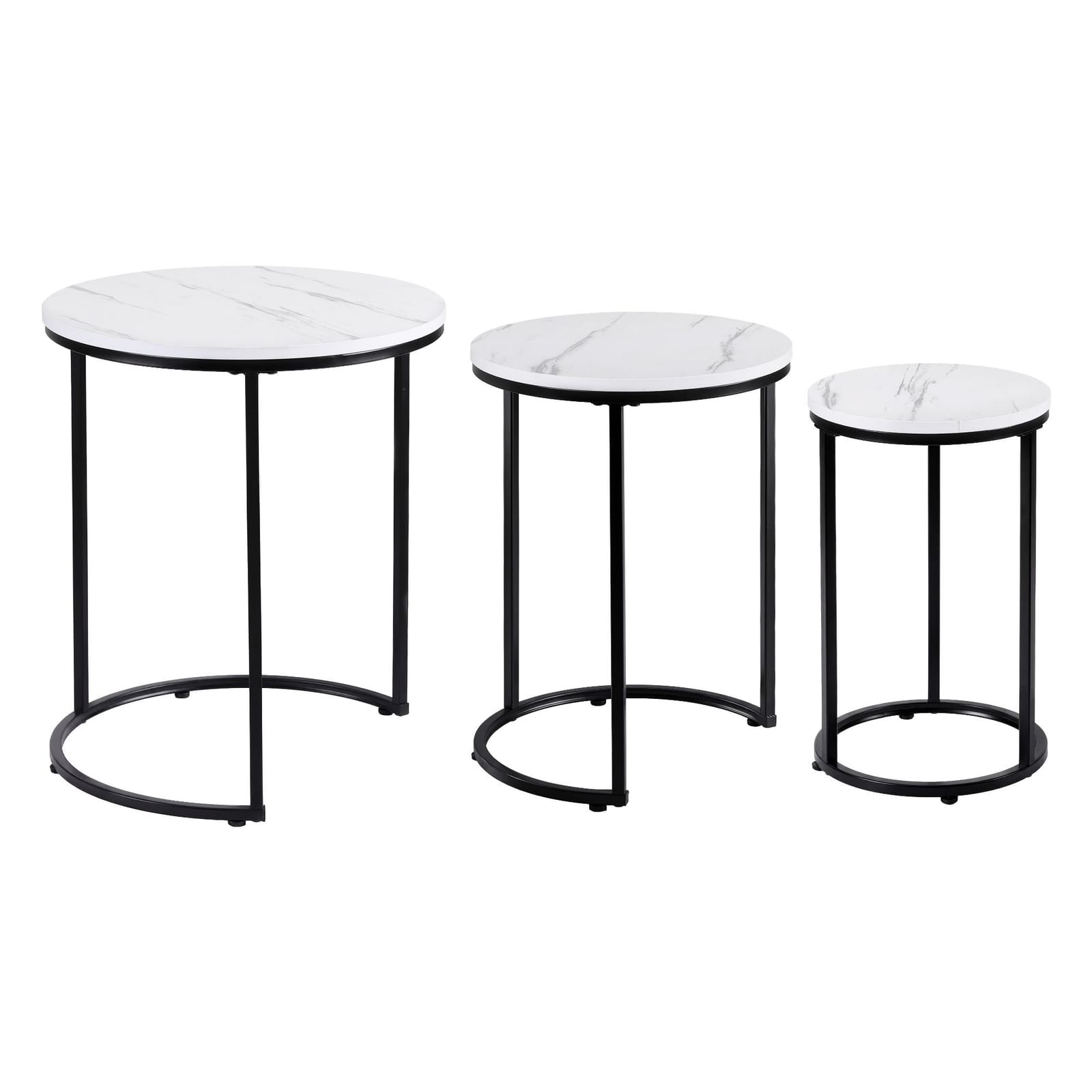 Round Marble Coffee Table Set 50x59cm