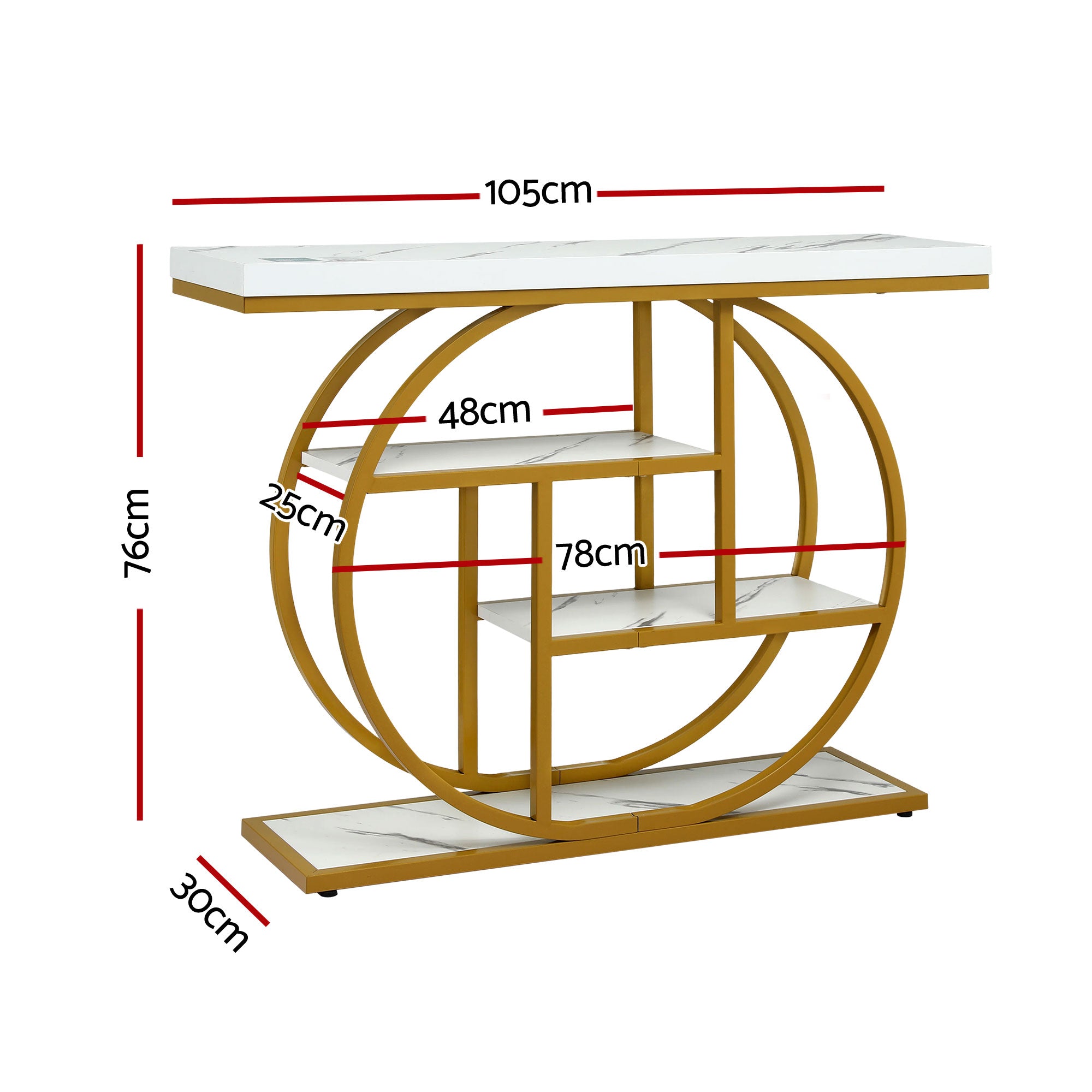Artiss Console Table Marble Effect 4 Tier 105cm | Simpledeals