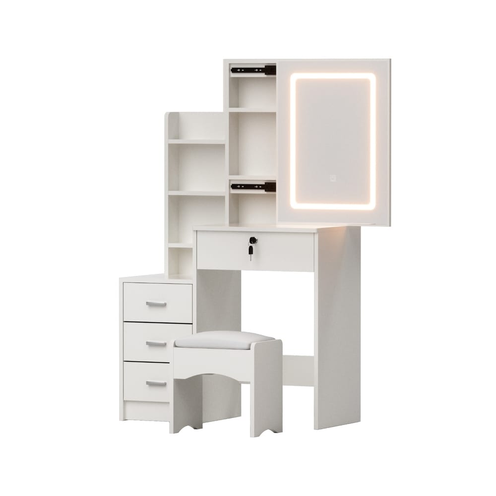 Dressing Table Vanity Set White 80x36x131cm