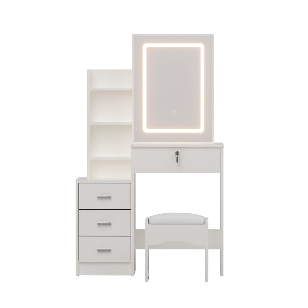 Dressing Table Vanity Set White 80x36x131cm