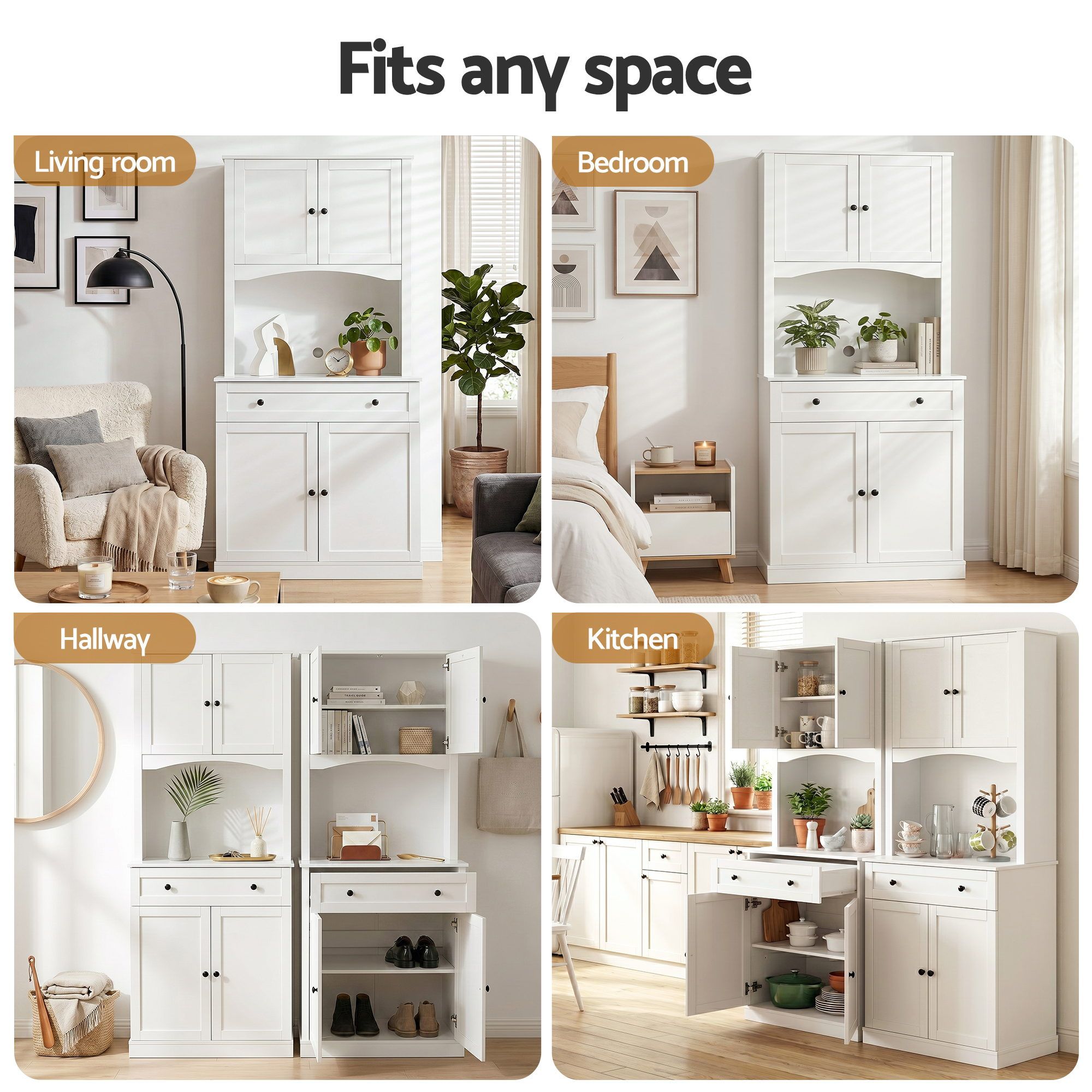 Buffet Sideboard Cabinet 180cm Set of 2 | Simpledeals