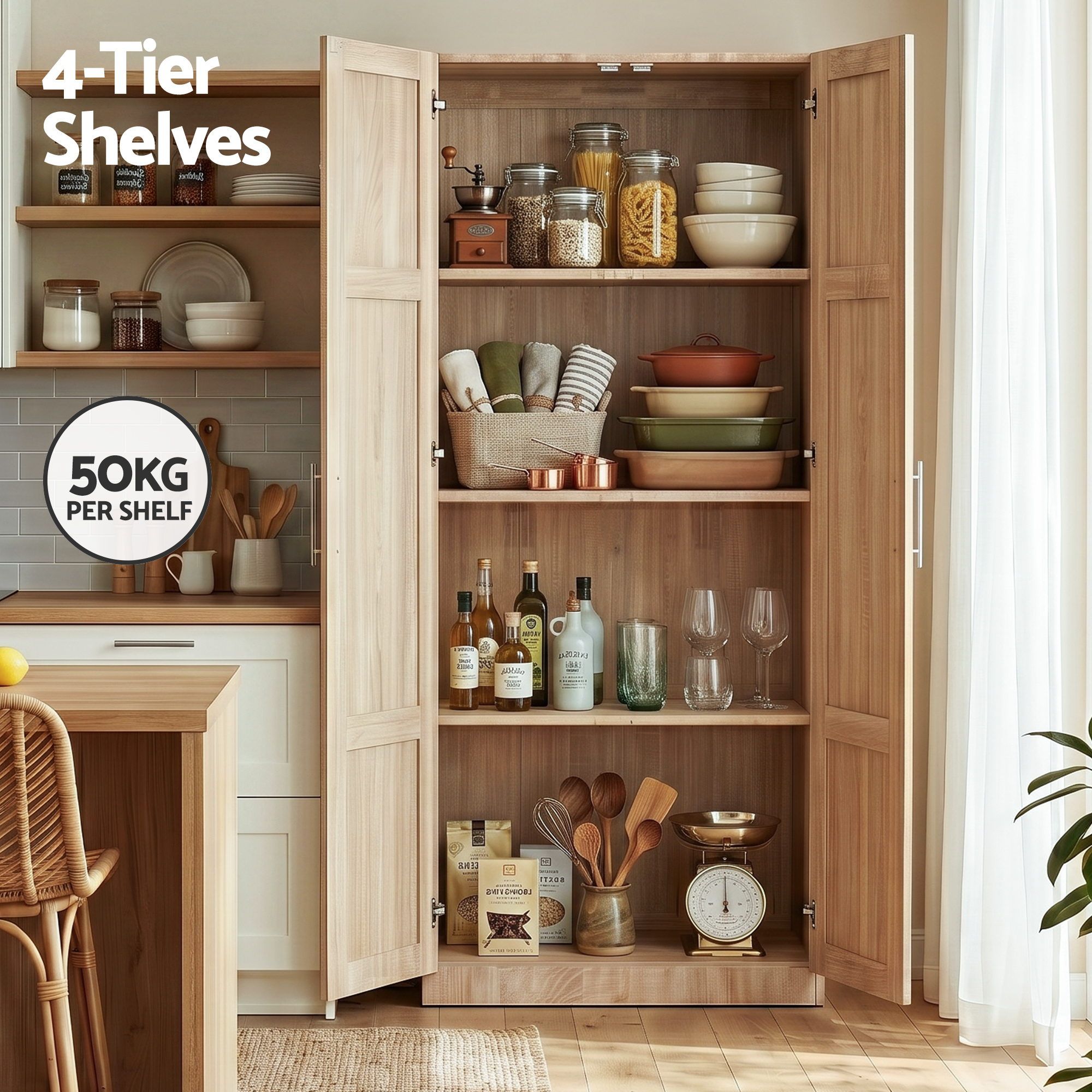 Pine Kitchen Buffet Cabinet Set of 2 | Simpledeals