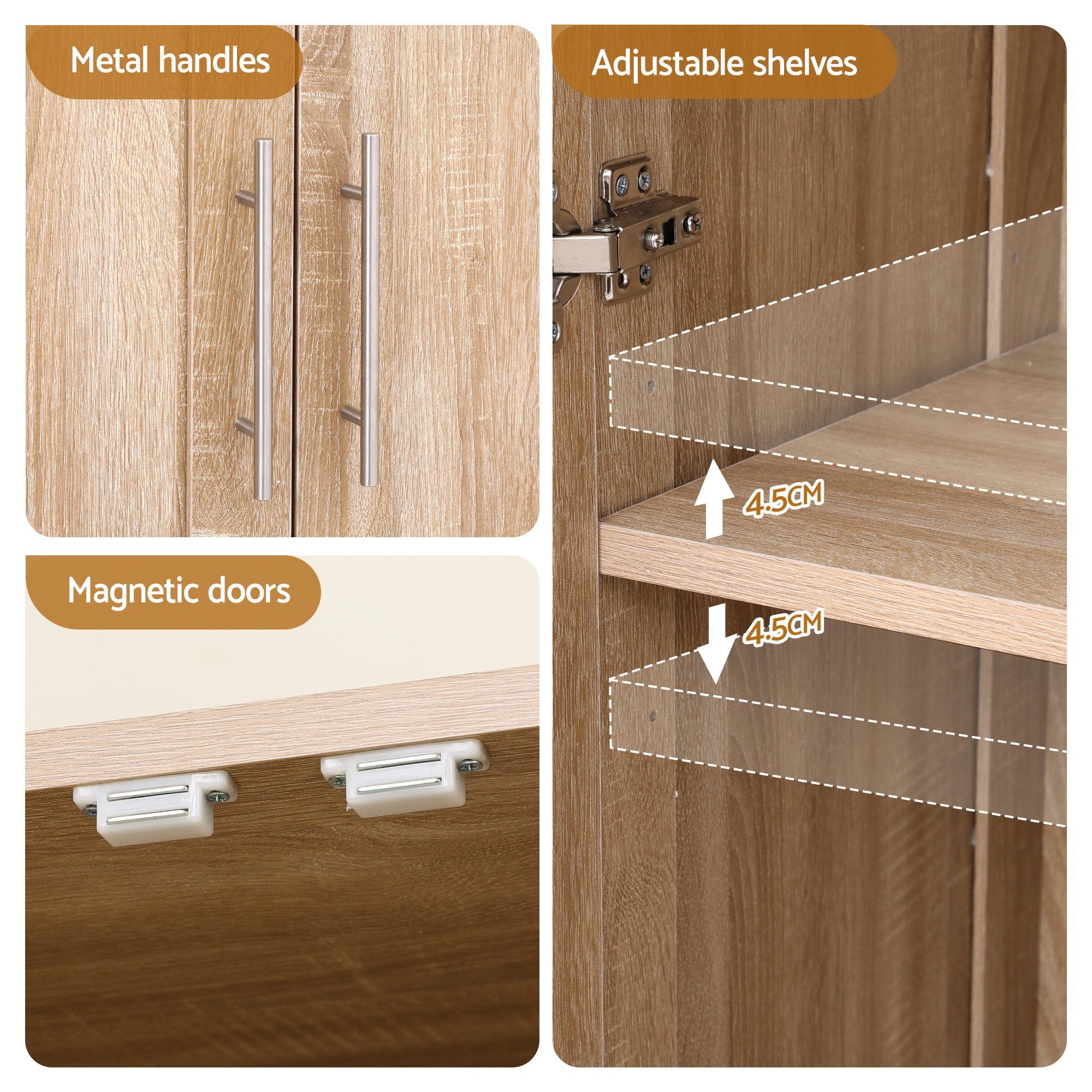 Pine Kitchen Buffet Cabinet Set of 2 | Simpledeals