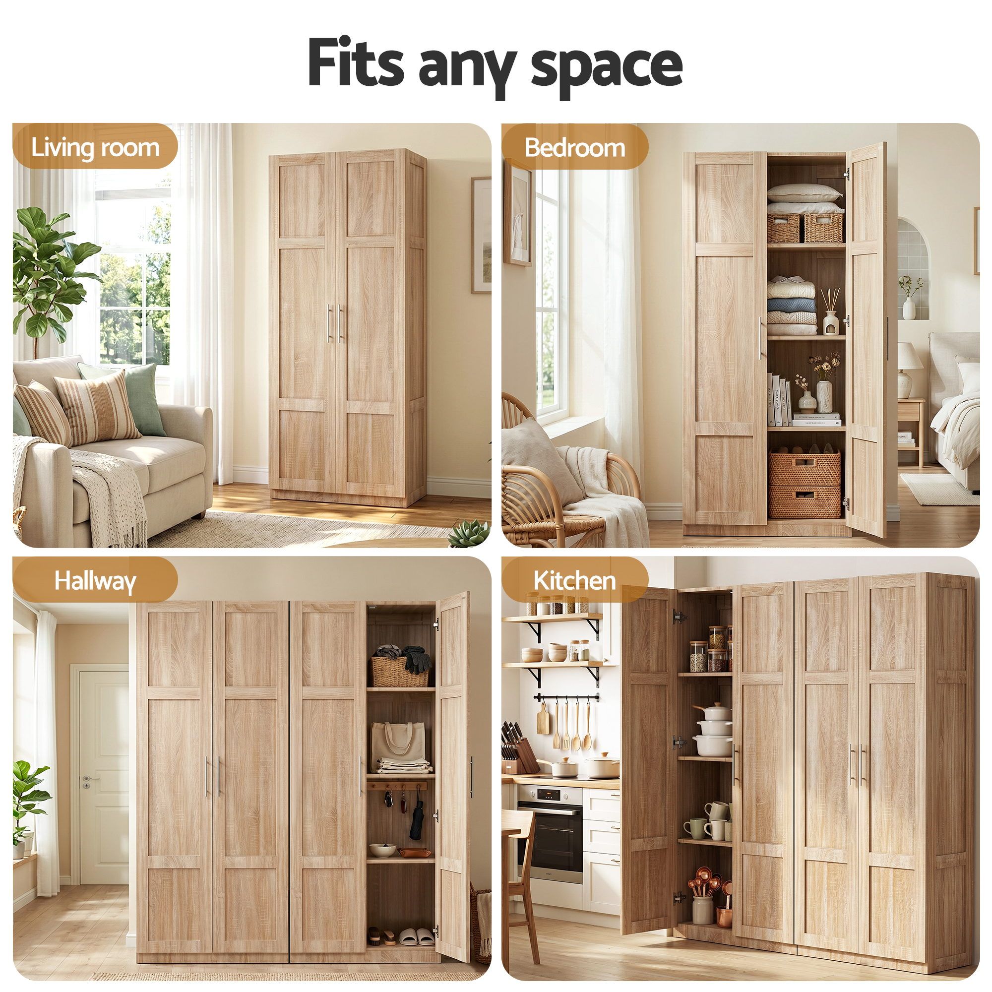 Pine Kitchen Buffet Cabinet Set of 2 | Simpledeals