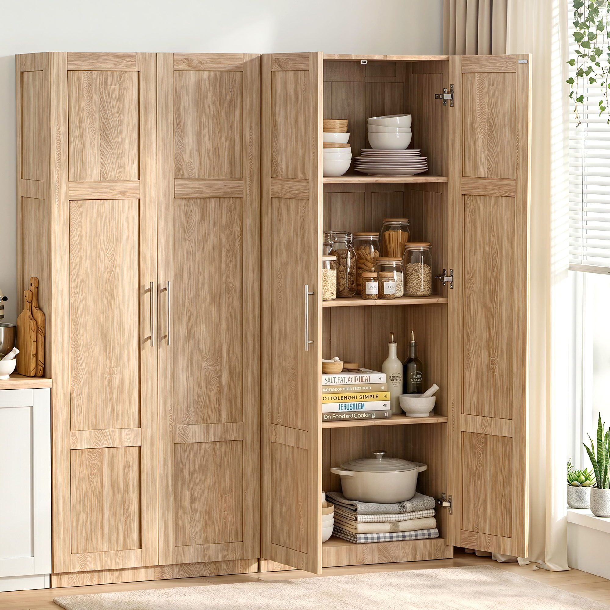Pine Kitchen Buffet Cabinet Set of 2 | Simpledeals