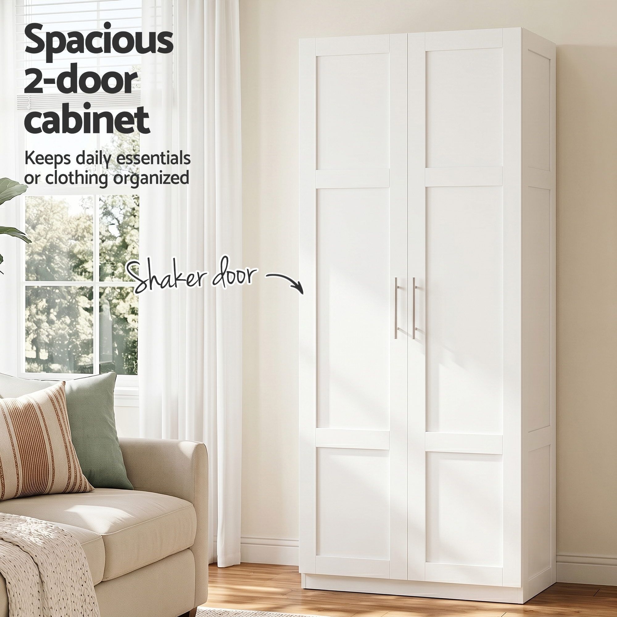 Buffet Sideboard Cabinet Set of 2 White | Simpledeals