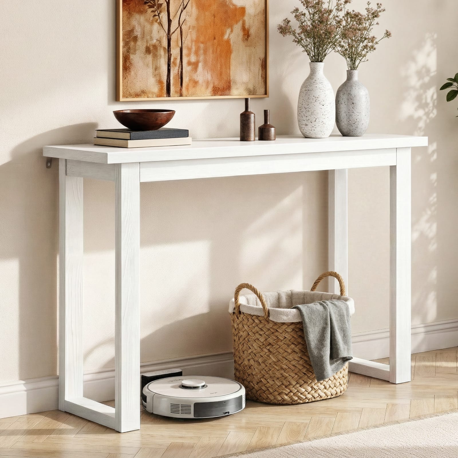 Console Table White Marble 110x32x75cm