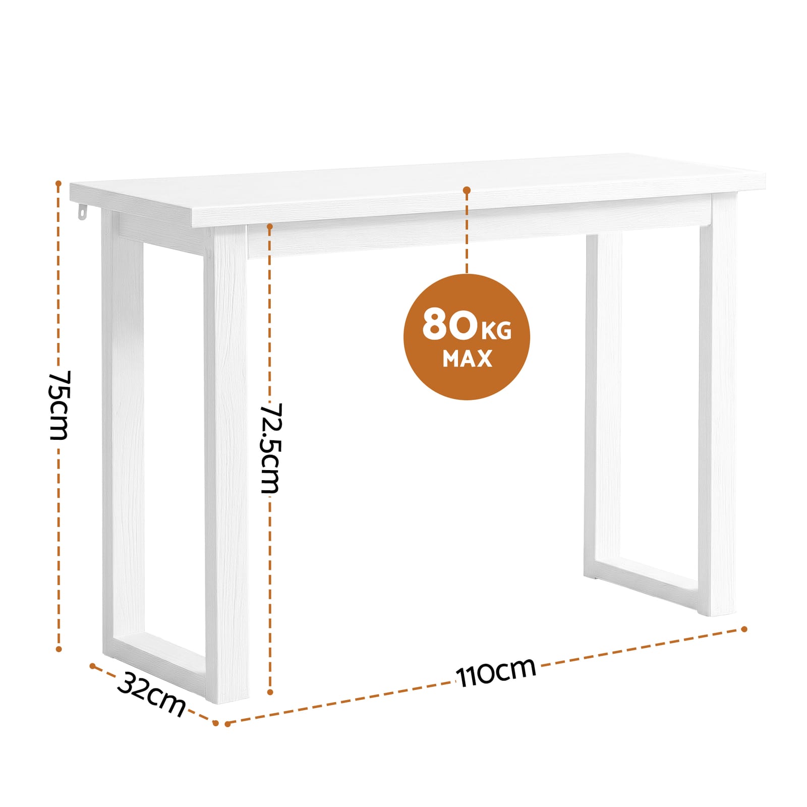 Console Table White Marble 110x32x75cm