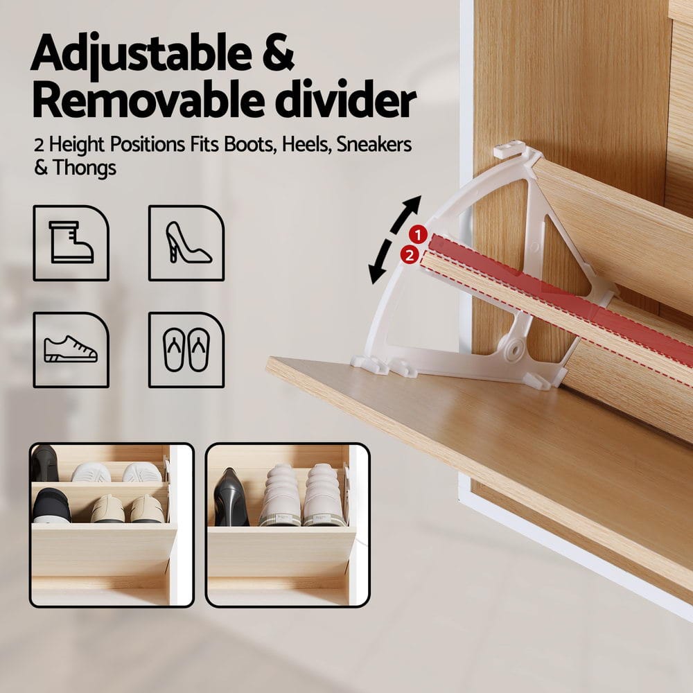 Shoe Rack Cabinet Adjustable 60x23.5x160cm