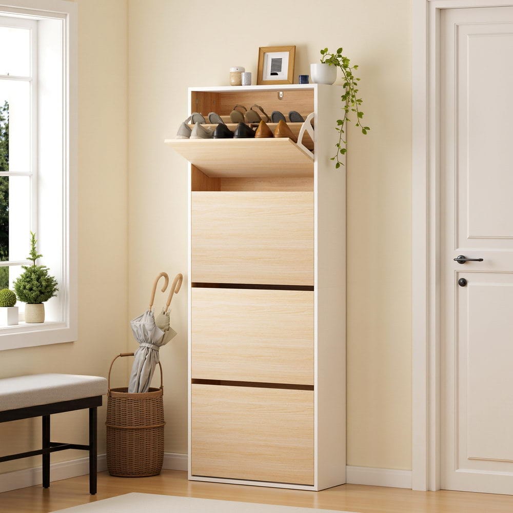 Shoe Rack Cabinet Adjustable 60x23.5x160cm