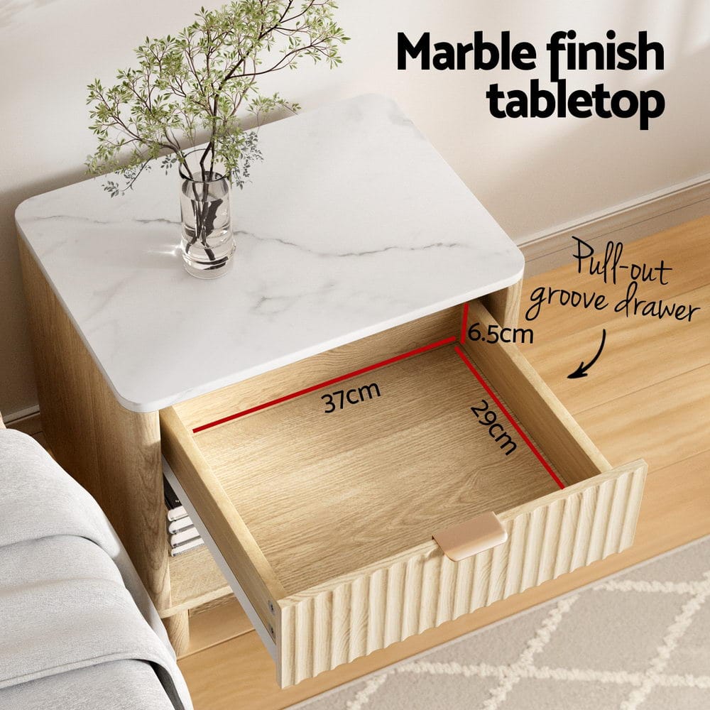 Bedside Table Nightstand Drawer 48x35x47cm