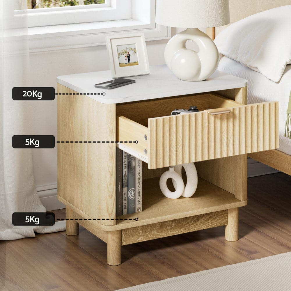 Bedside Table Nightstand Drawer 48x35x47cm