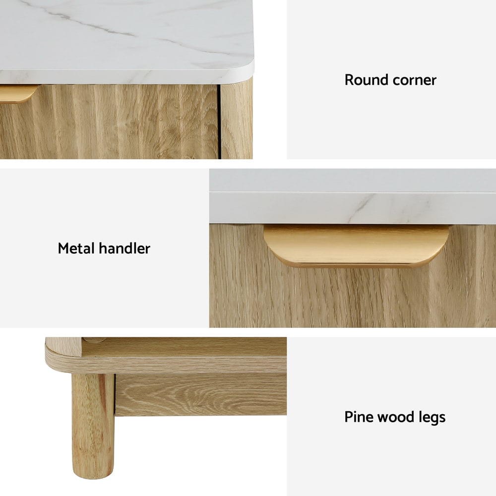Bedside Table Nightstand Drawer 48x35x47cm