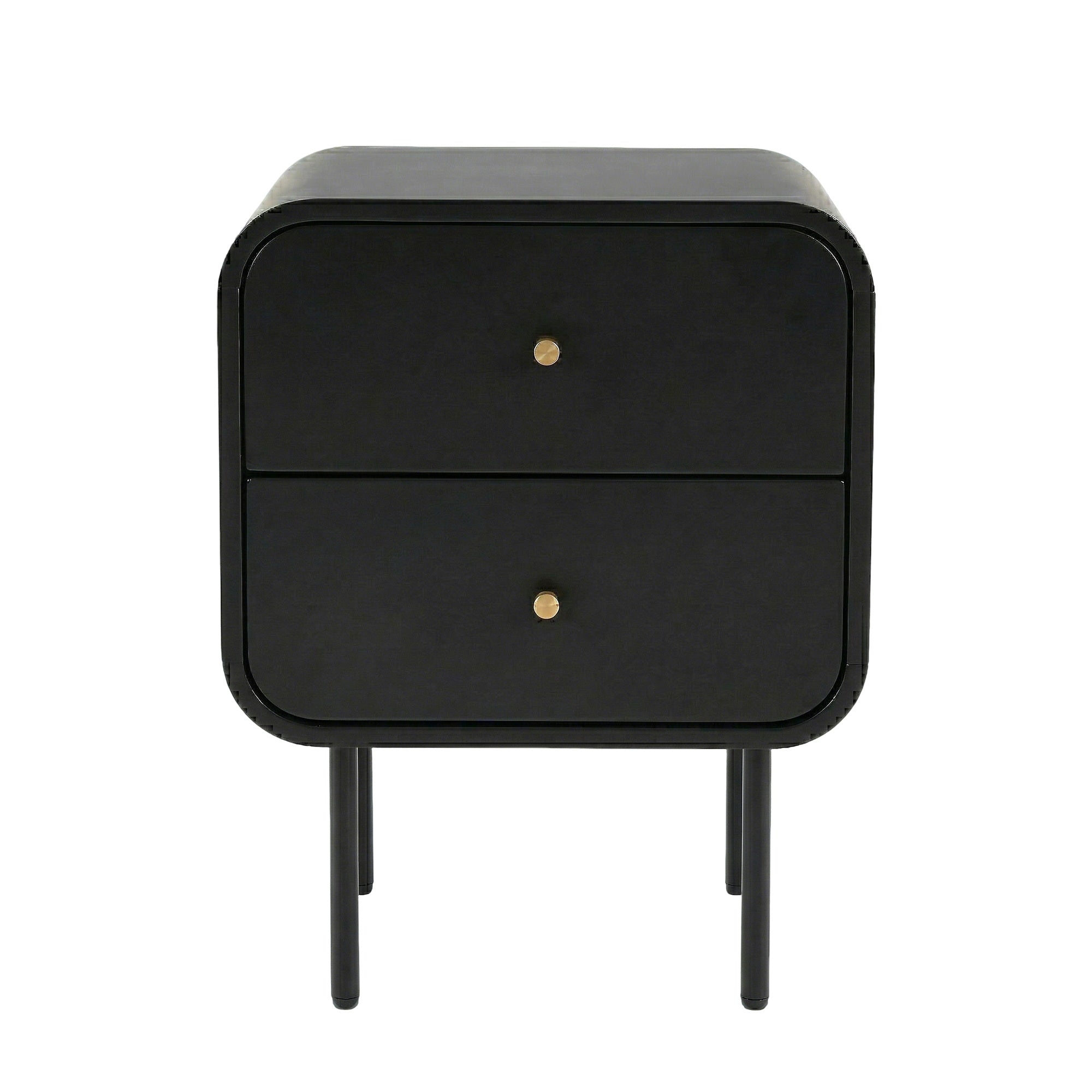 Artiss Bedside Table 2 Drawers Nightstand Black | Simpledeals