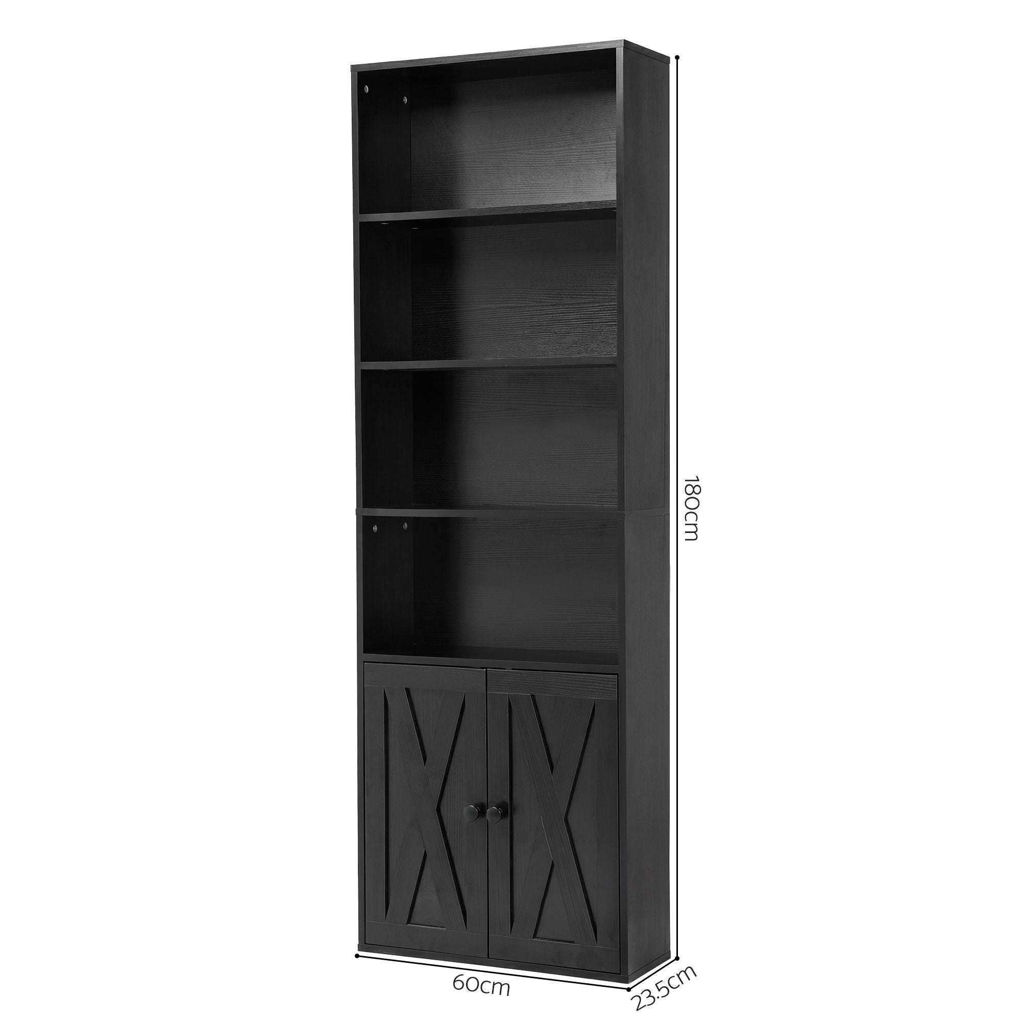 6-Tier Bookshelf Display Cabinet Black | Simpledeals