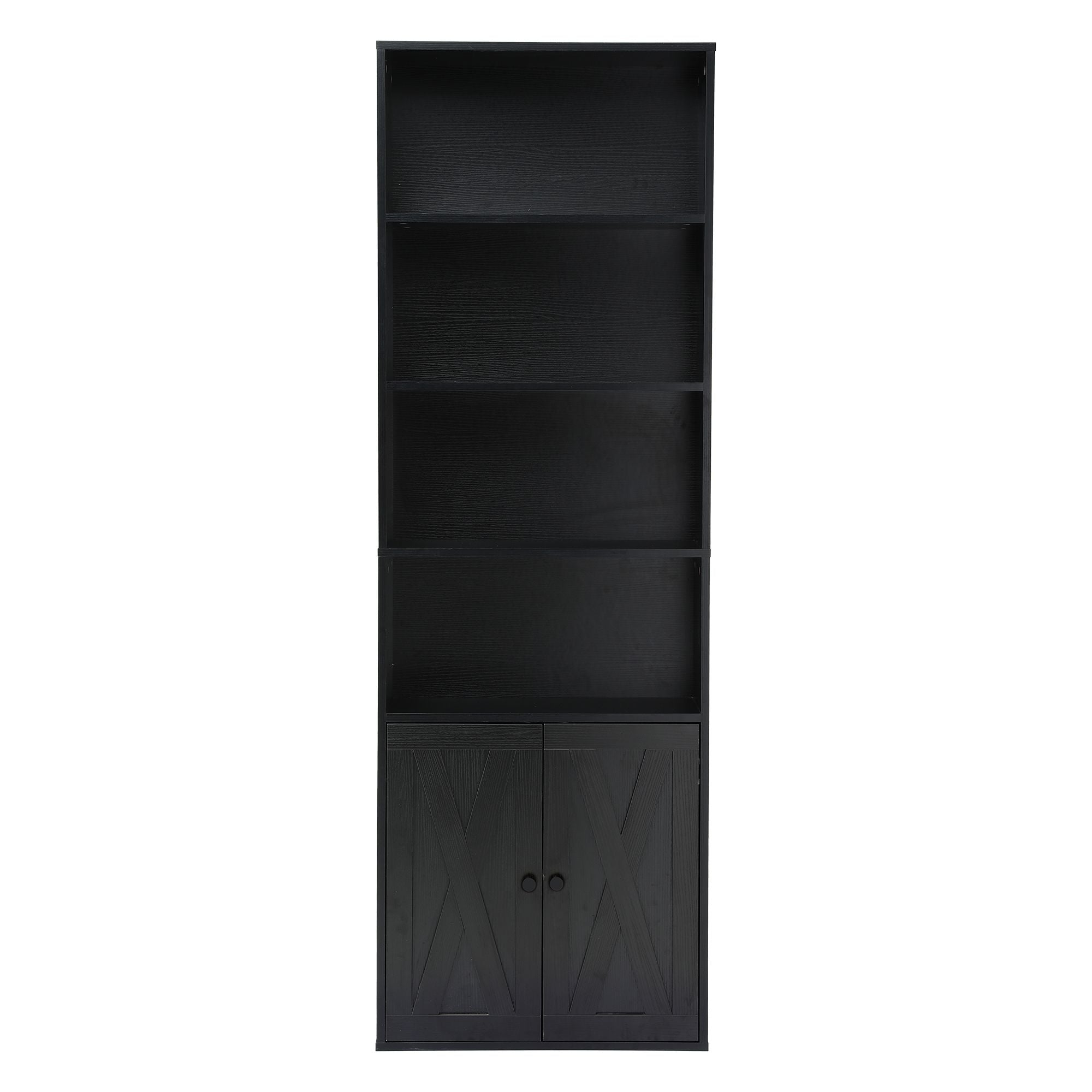 6-Tier Bookshelf Display Cabinet Black | Simpledeals