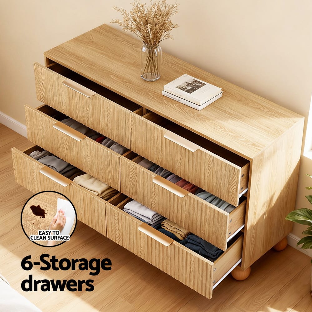 Tallboy Dresser Storage Pine 120x40x70cm