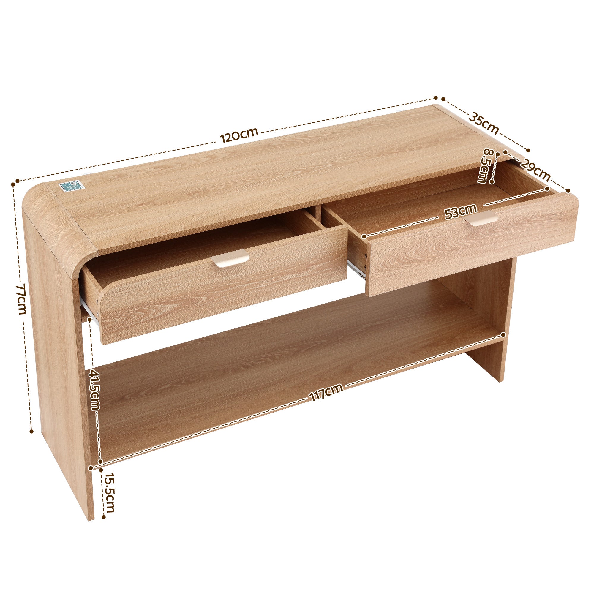 Artiss Console Table Hallway Drawer Shelf 120cm Pine | Simpledeals
