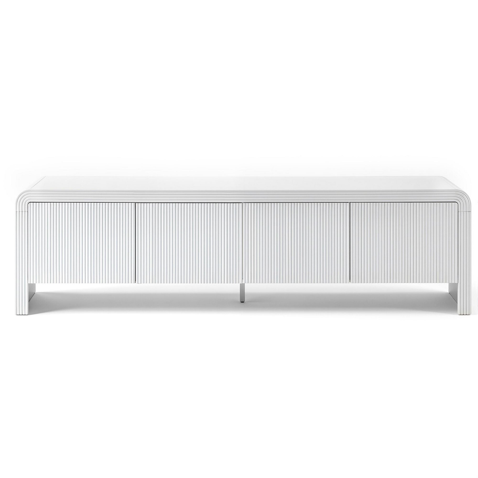 180cm TV Entertainment Unit White Fluted | Simpledeals