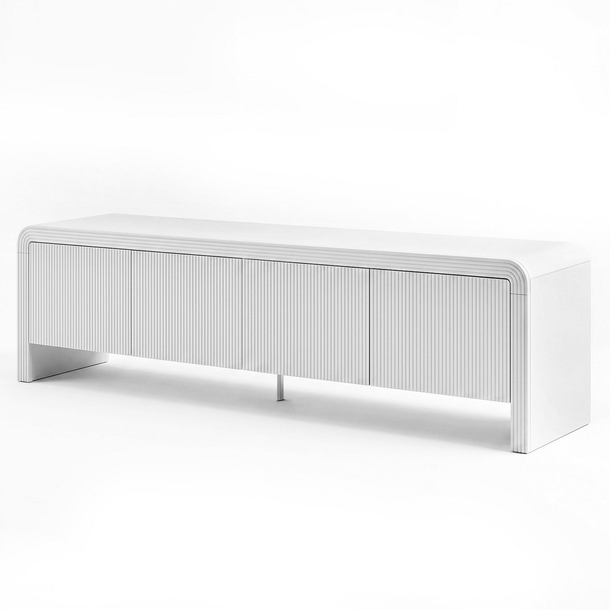180cm TV Entertainment Unit White Fluted | Simpledeals