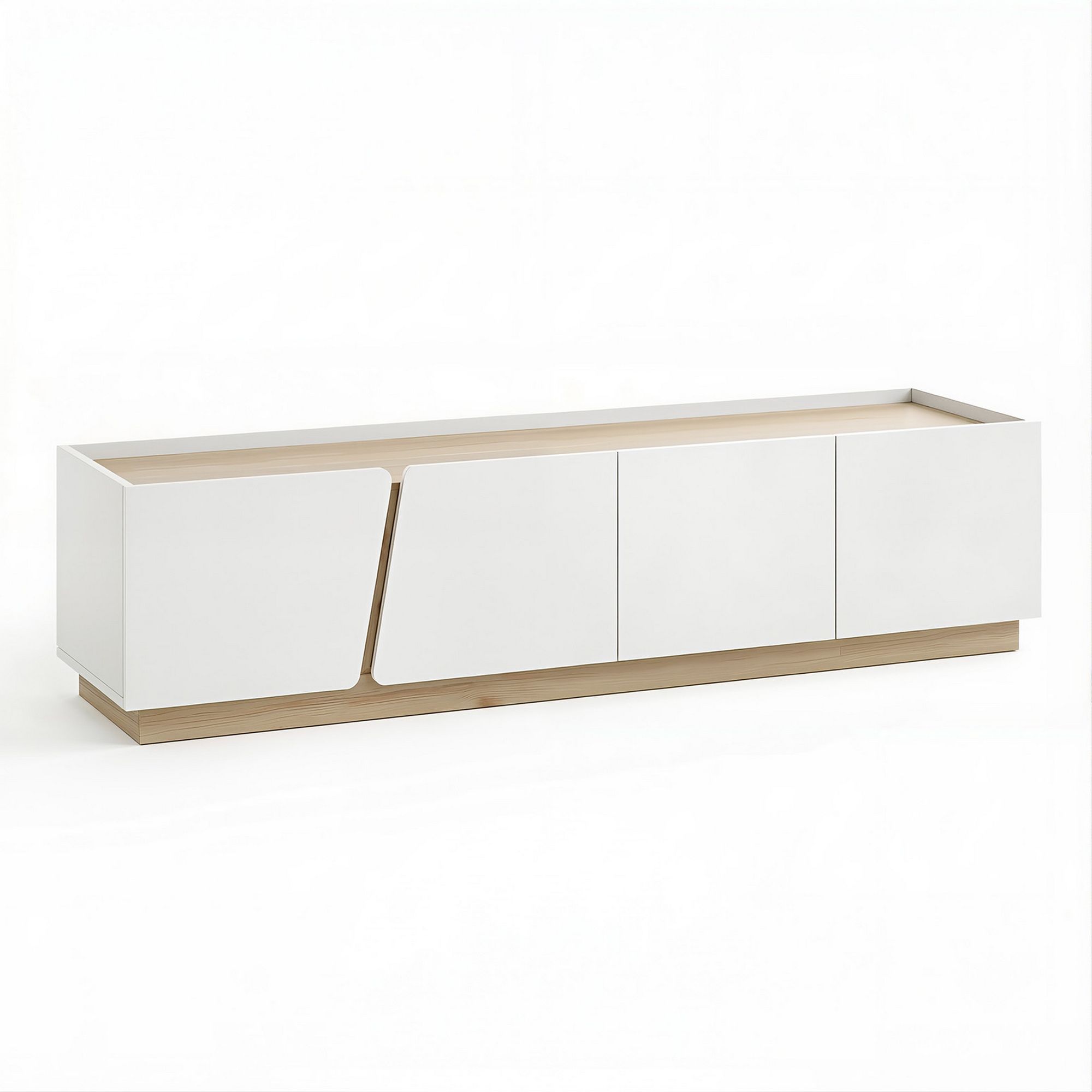 180cm TV Unit Cabinet White Pine Storage | Simpledeals