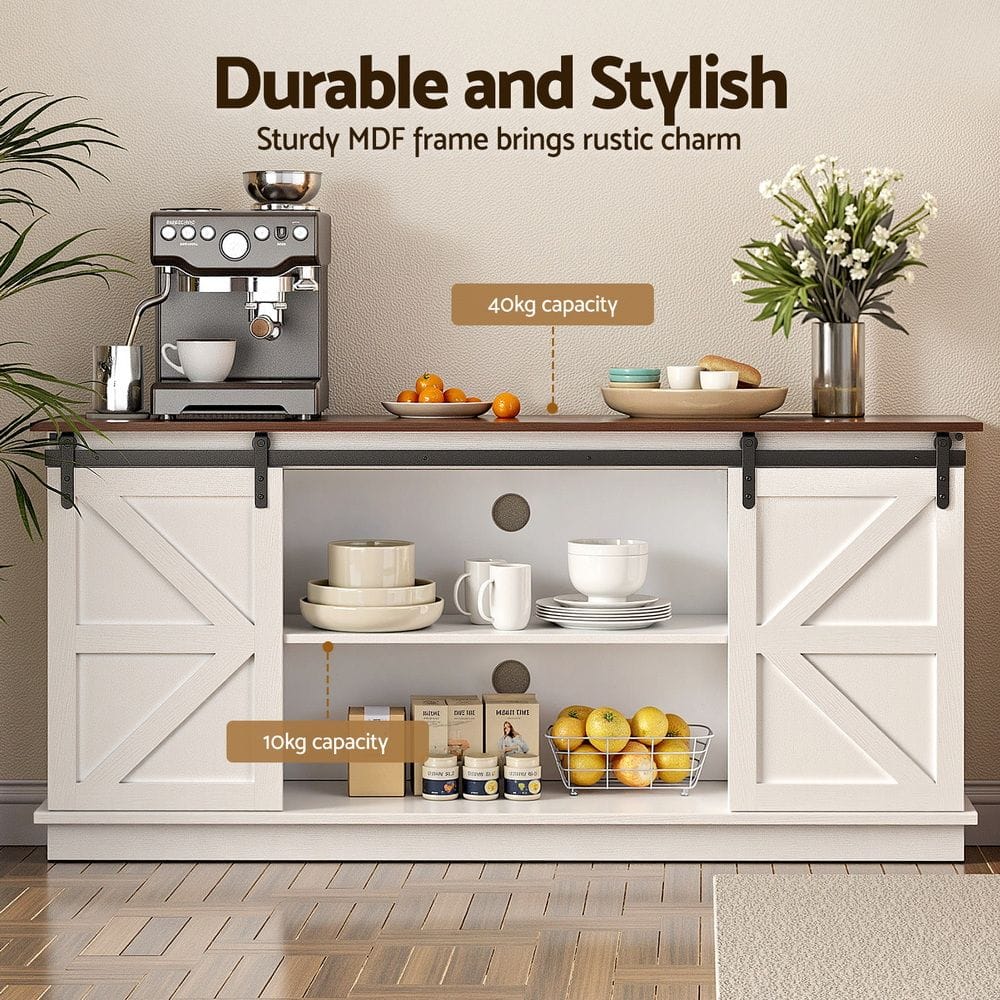 Buffet Storage Cabinet White 150x40x70cm