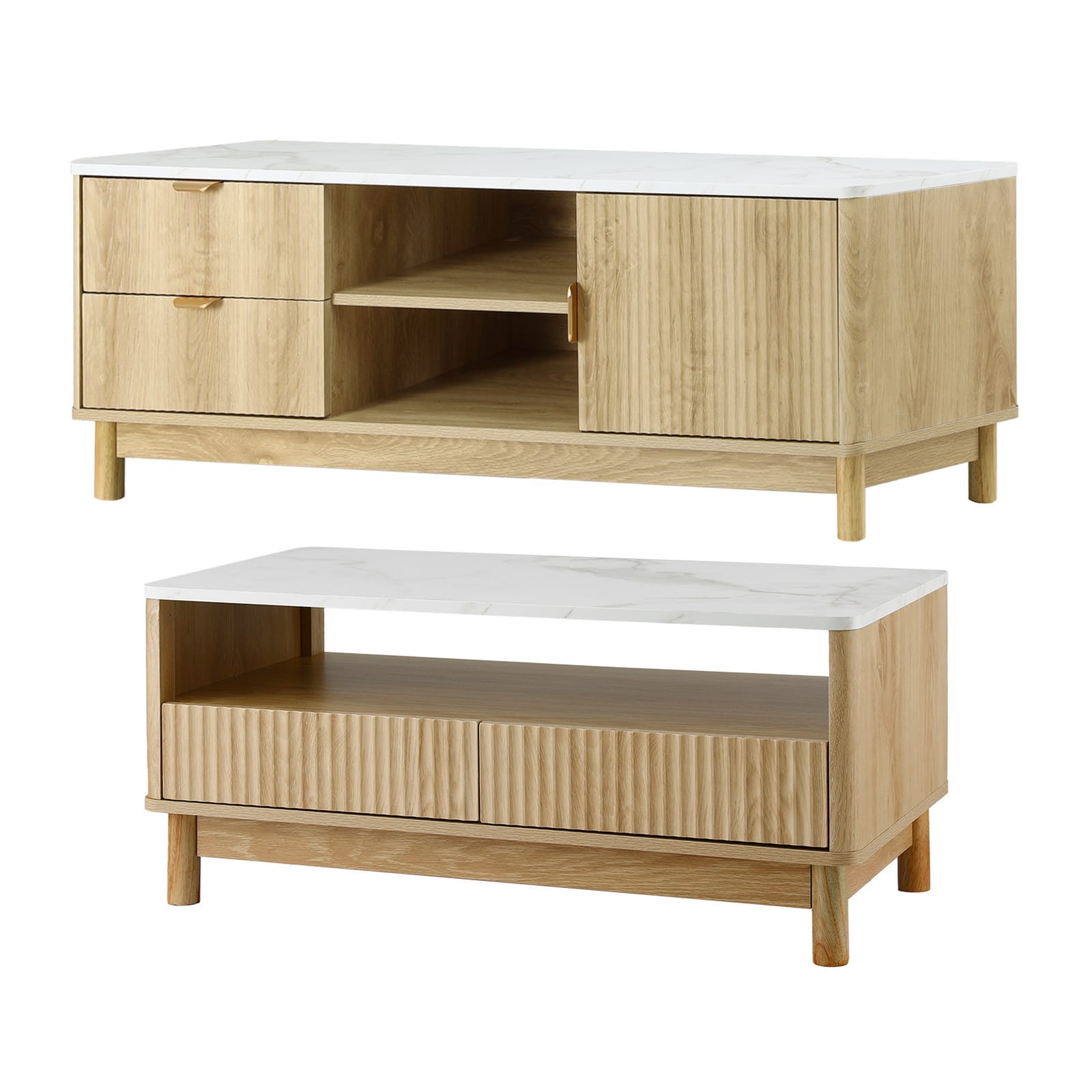 Pine Tv Unit Storage Set 150x40x47cm
