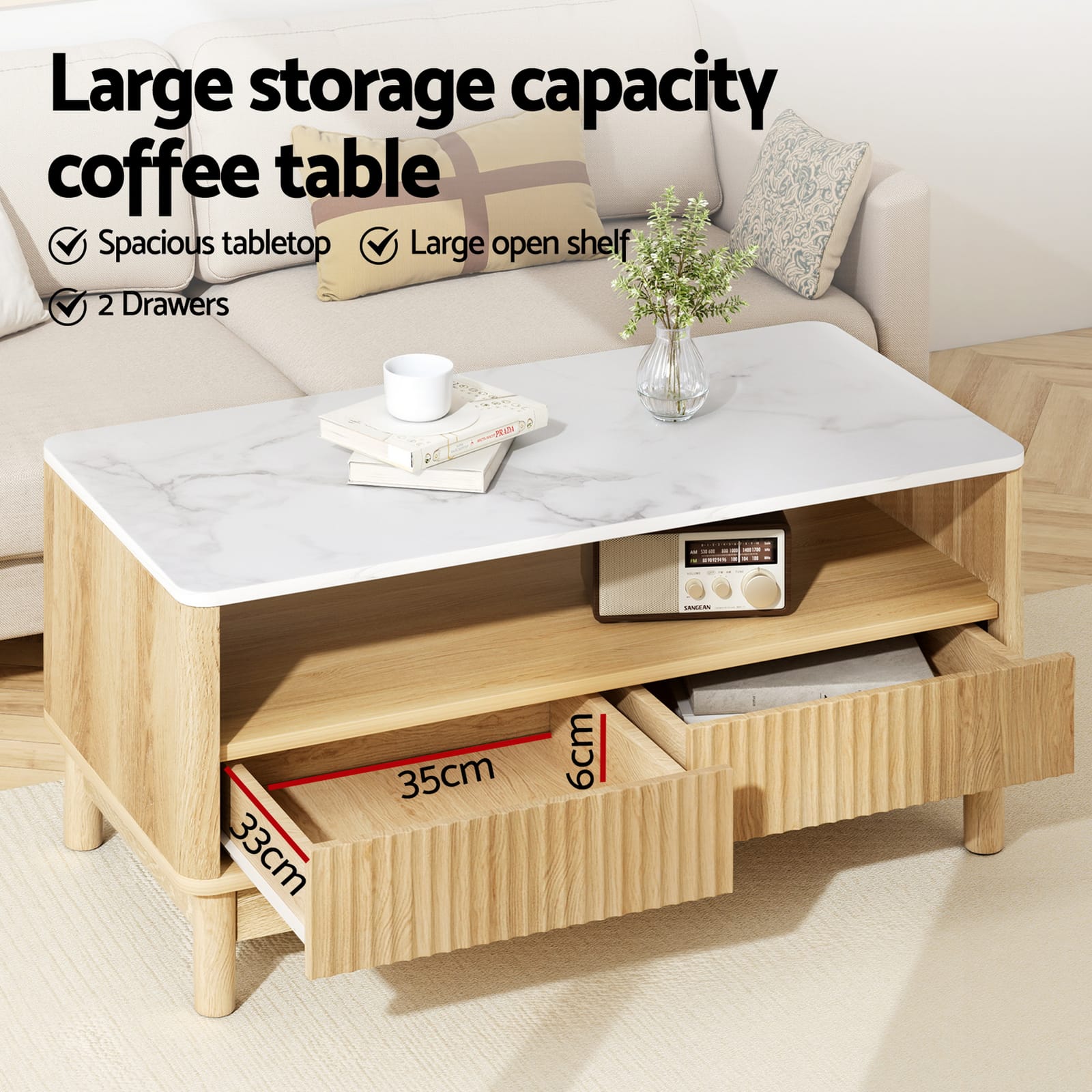 Pine Tv Unit Storage Set 150x40x47cm