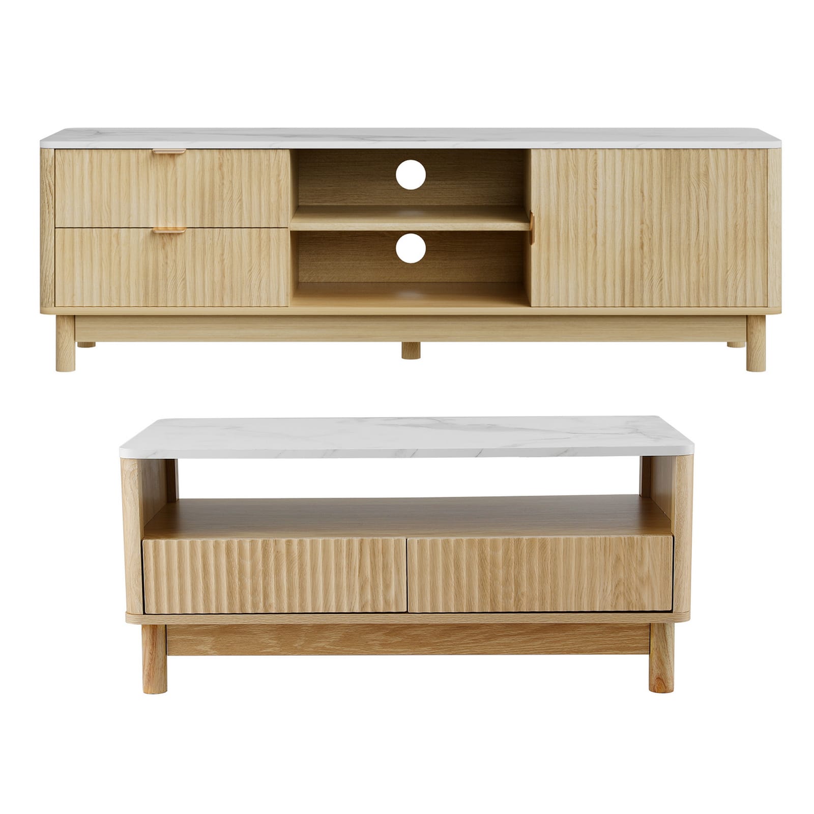 Pine Tv Unit Storage Set 150x40x47cm
