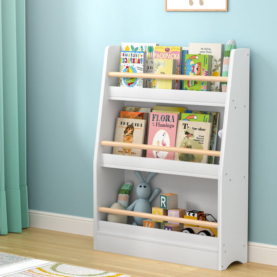Kids Bookshelf 3 Tiers Storage Children Bookcase Organiser