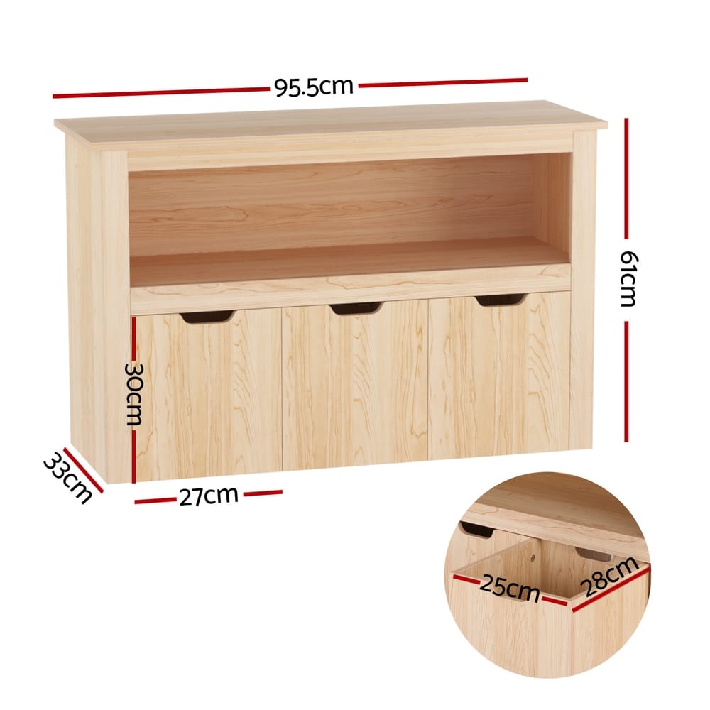 Kids Bookshelf Storage Unit 95.5x33x61cm