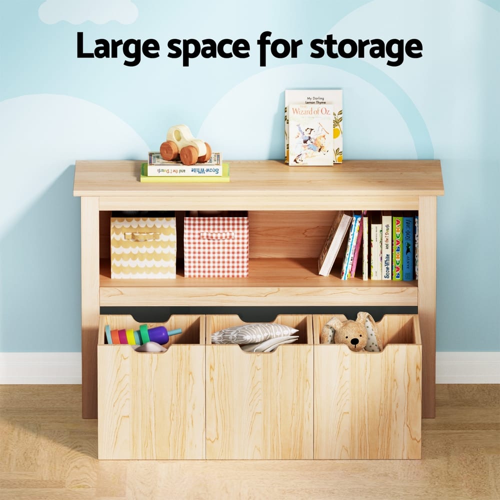 Kids Bookshelf Storage Unit 95.5x33x61cm