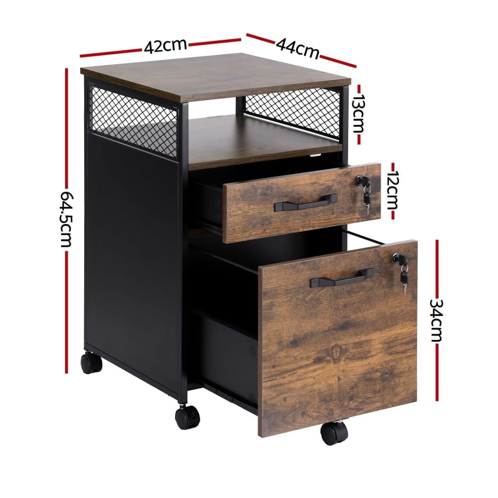 Filing Cabinet With Locking Drawers 42x44x64.5cm