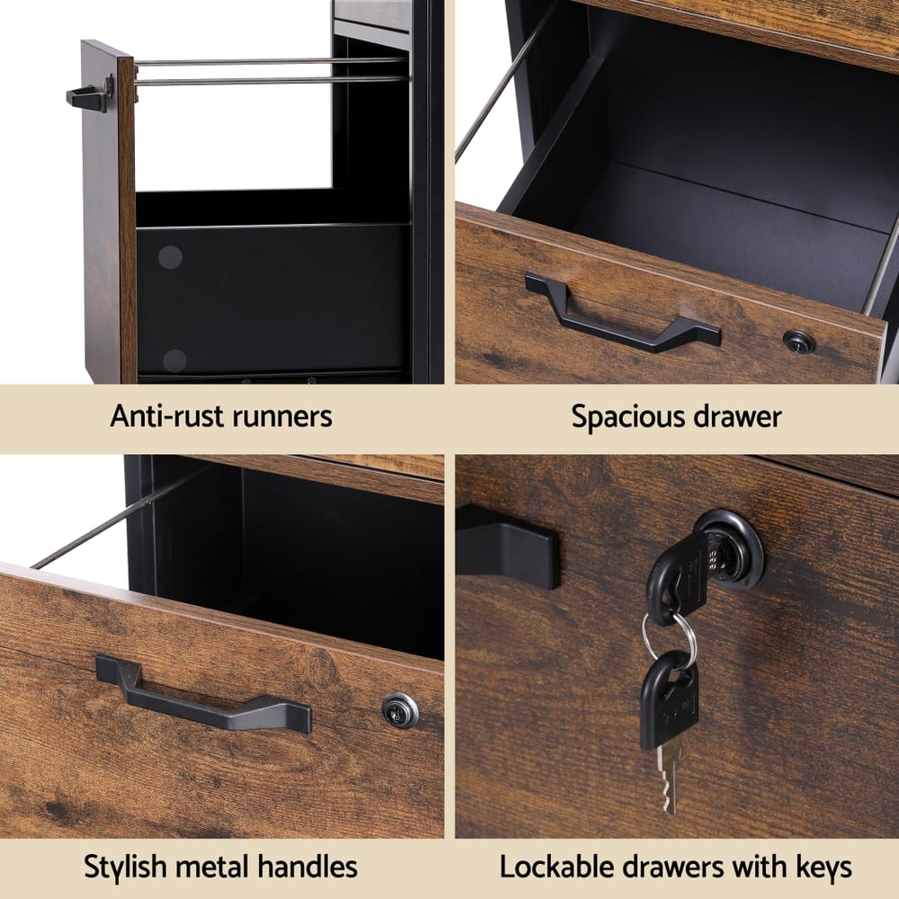 Filing Cabinet With Locking Drawers 42x44x64.5cm