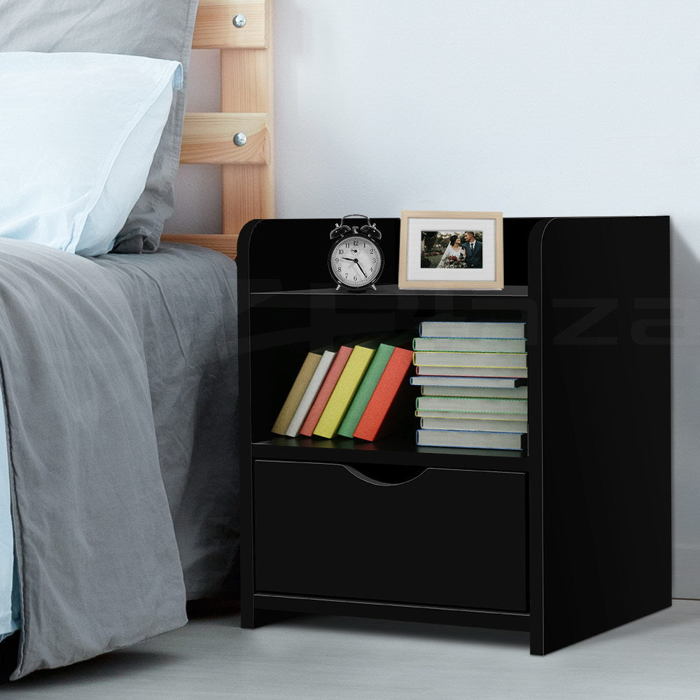 Black bedside table