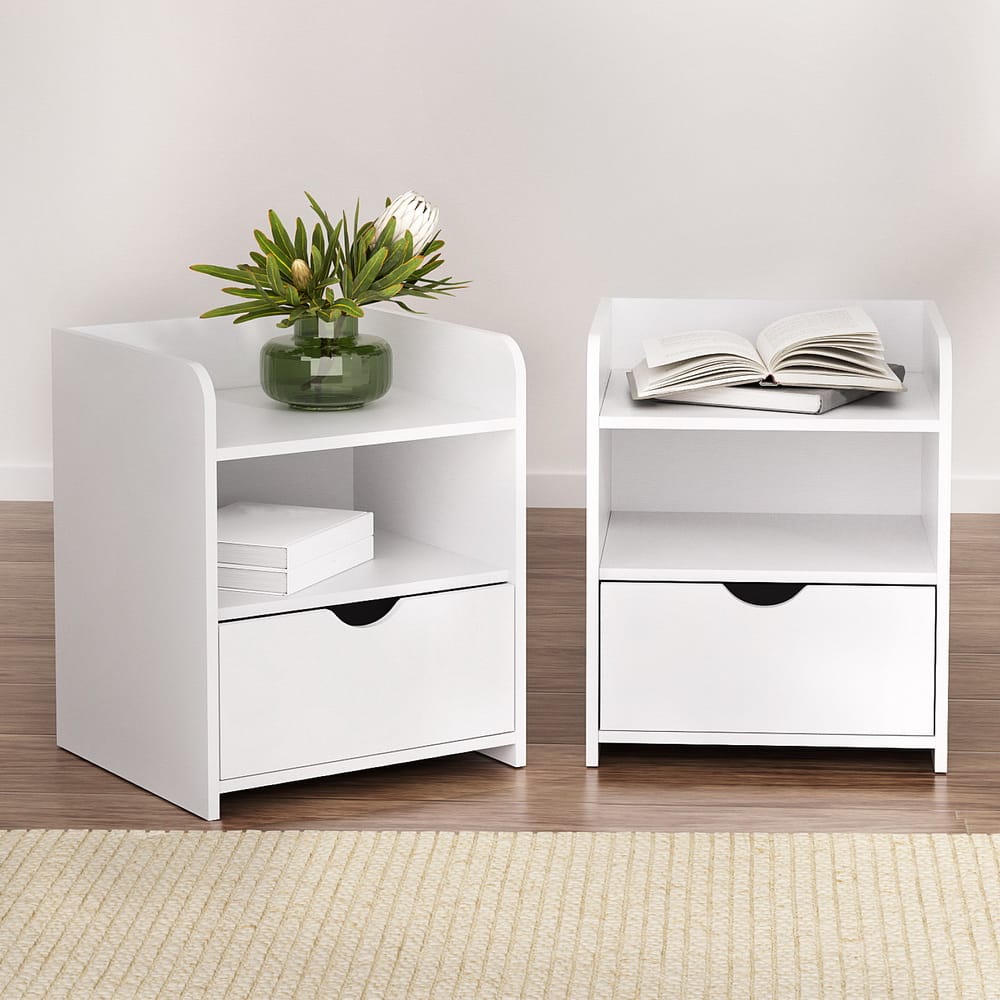 White bedside table 37x34x45cm