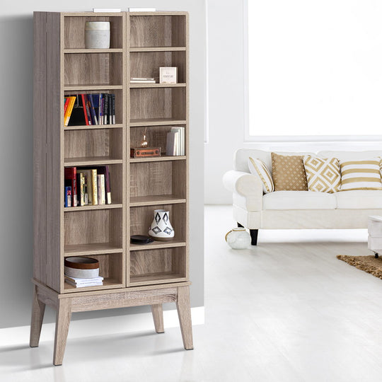 Bookshelf Cd Storage Rack - Berg Oak - Artiss Dvd Media Display