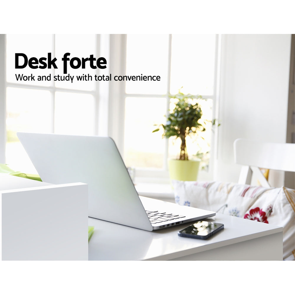 Office Computer Desk with Storage - White
