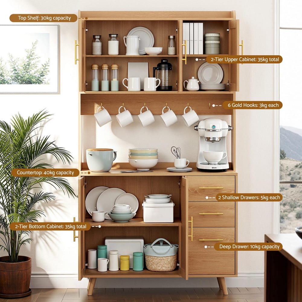 Buffet Sideboard Hutch Storage 100x40x180cm