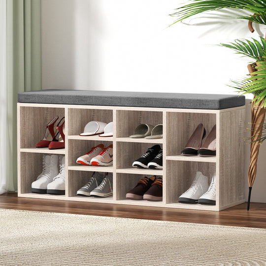 Bench Wooden Shoe Rack Storage